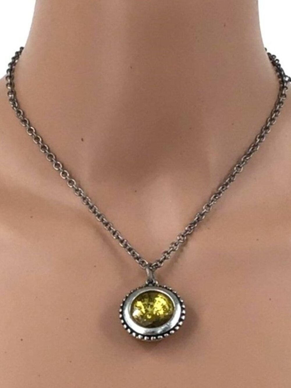 Premier Designs Proverbs 31:10 Rhinestone Necklace Brushed Silver Tone